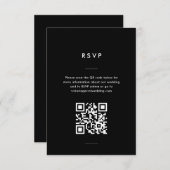 Moderne Minimal Schwarz-Weiß-Script-Hochzeit RSVP Karte (Vorne/Hinten)