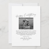 Moderne Minimal Schwarz & Weiß Weihnachtsfotokarte Einladung (Rückseite)