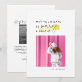 Moderne Minimal Schwarz & Weiß Weihnachtsfotokarte Einladung (Vorne/Hinten)