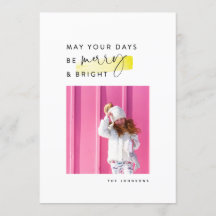 Moderne Minimal Schwarz & Weiß Weihnachtsfotokarte