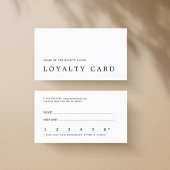 Moderne Minimal Schwarz-weiße Beauty Loyalty Card Treuekarte