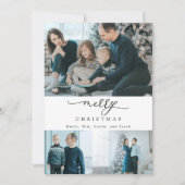 Moderne Minimal Script 3 Foto Frohe Weihnachten (Vorderseite)