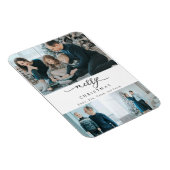 Moderne Minimal Script 3 Foto Frohe Weihnachten Magnet (Rechte Seite)