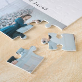 Moderne Minimal Script 3 Foto Frohe Weihnachten Puzzle (Seite)