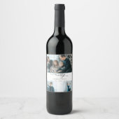 Moderne Minimal Script 3 Foto Frohe Weihnachten Weinetikett (Vorderseite)