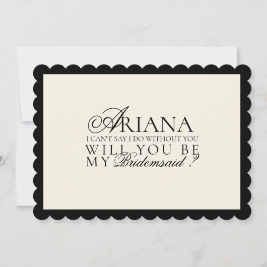 Moderne Minimal Script Bridesmaid Vorschlag Card Einladung (Vorderseite)