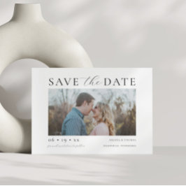 Moderne Minimal Script Couple Foto Hochzeit Save The Date
