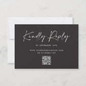 Moderne Minimal Script Hochzeits-RSVP mit Stripe RSVP Karte (Vorderseite)