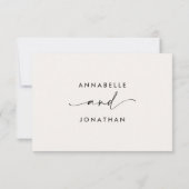 Moderne Minimal Script Hochzeits-RSVP mit Stripe RSVP Karte (Rückseite)