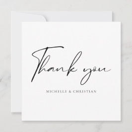 Moderne Minimal-Script-Kalligrafie-Hochzeit Dankeskarte