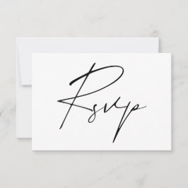 Moderne Minimal-Script-Kalligrafie-Hochzeit RSVP Karte