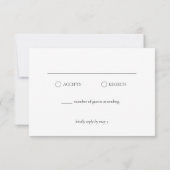 Moderne Minimal-Script-Kalligrafie-Hochzeit RSVP Karte (Rückseite)