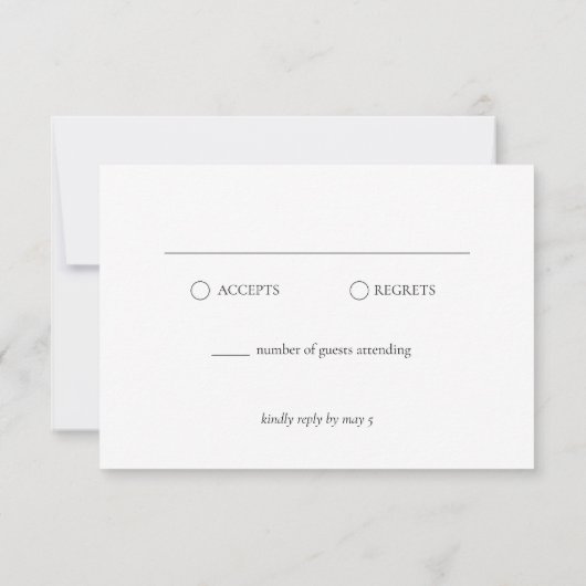 Moderne Minimal-Script-Kalligrafie-Hochzeit RSVP Karte (Rückseite)