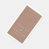 Moderne Minimal Script Mocha Brown Custom Wedding Serviette (Ecke)
