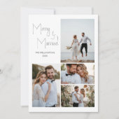 Moderne Minimal Script Multi-Foto Hochzeit Feiertagskarte (Vorderseite)