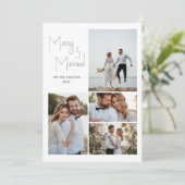 Moderne Minimal Script Multi-Foto Hochzeit Feiertagskarte (Stehend Vorderseite)