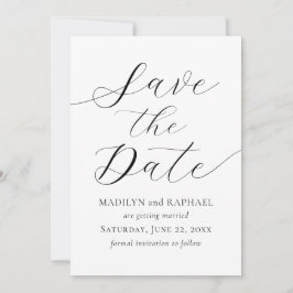 Moderne Minimal Script Save the Date Foto Karte hi