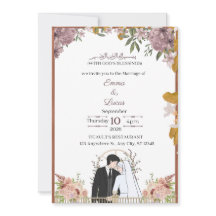 Moderne Minimal Script Wedding Einladung - Emma &