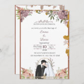 Moderne Minimal Script Wedding Einladung - Emma & (Vorne/Hinten)