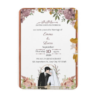 Moderne Minimal Script Wedding Einladung - Emma & Magnet