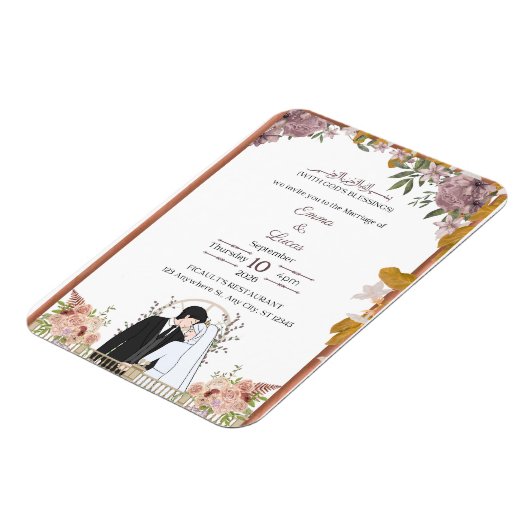 Moderne Minimal Script Wedding Einladung - Emma & Magnet (Linke Seite)