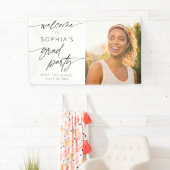 Moderne Minimal Script Welcome Graduation Party Banner (Insitu)