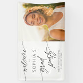 Moderne Minimal Script Welcome Graduation Party Banner (Vertikal)