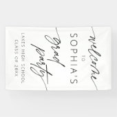 Moderne Minimal Script Welcome Graduation Party Banner (Horizontal)