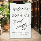 Moderne Minimal Script Welcome Graduation Party Banner