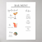 Moderne Minimal Signature Drink Cocktail Bar signi Poster (Vorne)