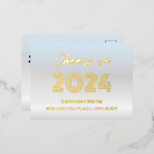 Moderne Minimal Silver und Gold Elegant Cheats to Folien Feiertagspostkarte