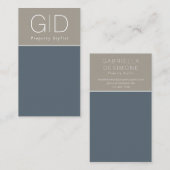 Moderne Minimal Slate Blue Taupe Business Card Visitenkarte (Vorne/Hinten)