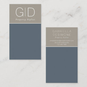 Moderne Minimal Slate Blue Taupe Business Card Visitenkarte