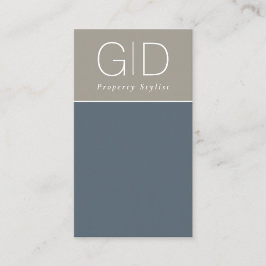 Moderne Minimal Slate Blue Taupe Business Card Visitenkarte (Vorderseite)