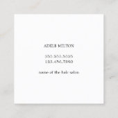 Moderne Minimal Social Media Hair Stylist Quadratische Visitenkarte (Rückseite)