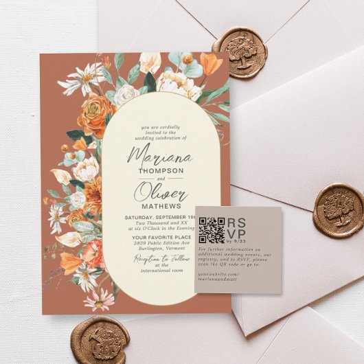 Moderne Minimal Taupe UAWG QR Code Card Begleitkarte