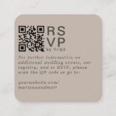 Moderne Minimal Taupe UAWG QR Code Card Begleitkarte (Vorderseite)