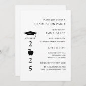 Moderne Minimal Teacher Graduation Party Einladung (Vorne/Hinten)