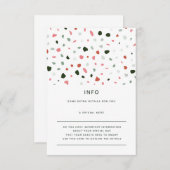 Moderne Minimal Terrazzo Grüne Rosa Hochzeit Detai Begleitkarte (Vorne/Hinten)