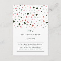 Moderne Minimal Terrazzo Grüne Rosa Hochzeit Detai