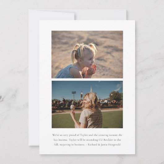Moderne Minimal Trendy Foto Grad Ankündigung (Rückseite)