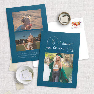 Moderne Minimal Trendy Foto Grad Ankündigung