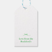 Moderne Minimal Trendy Girly Green Bow Geschenkanhänger (Vorderseite)