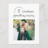 Moderne Minimal Trendy Grad Ankündigung Postkarte (Vorderseite)