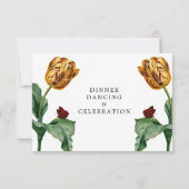 Moderne Minimal Tulip | Hochzeitsempfangskarte (Rückseite)