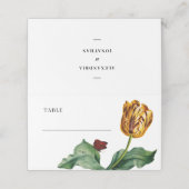 Moderne Minimal-Tulip-Platzkarte Platzkarte (Außenseite Aufgefaltet)