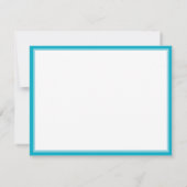 Moderne Minimal Türkis Monogramm Mitteilungskarte (Rückseite)