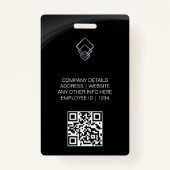 Moderne Minimal Typografie Black Ausweis (Rückseite)