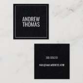 Moderne Minimal Typografie Black Paper Square Quadratische Visitenkarte (Vorne/Hinten)