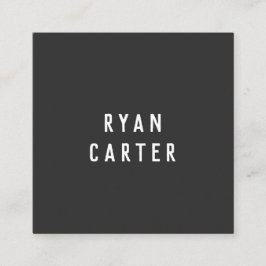 Moderne Minimal Typografie Black Paper Square Quadratische Visitenkarte